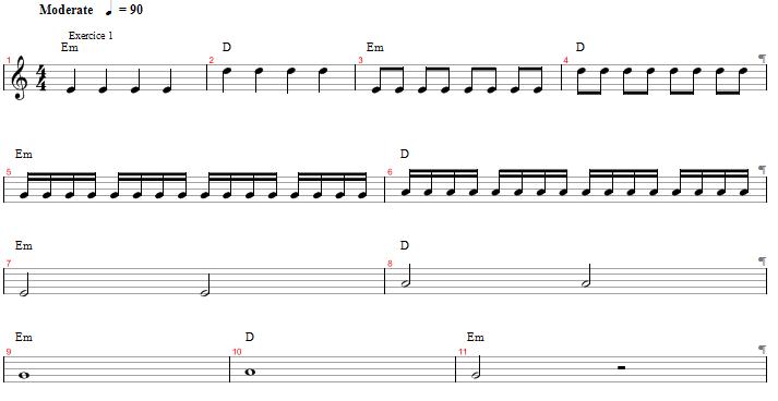 Partition rythmique exercice 1